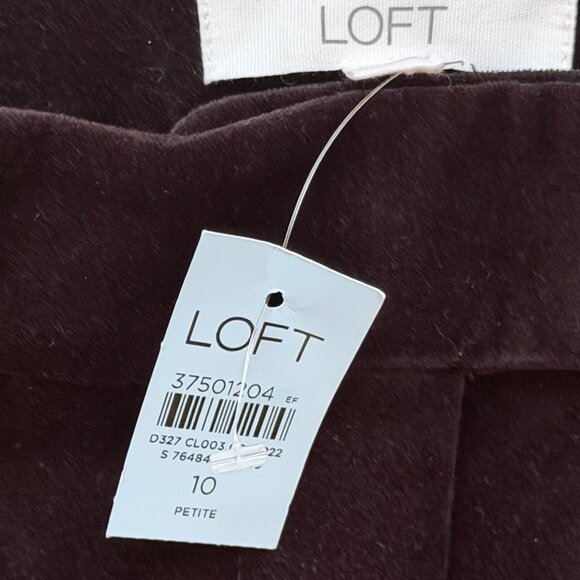 LOFT Petite Velvet Straight Leg Dress Pants – 10P – NWT - Picture 2 of 6
